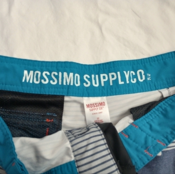 Mossimo Men's Floral Striped Swimsuit Beach Beachy Vacation Summer Blue Sz 32 - Picture 7 of 9